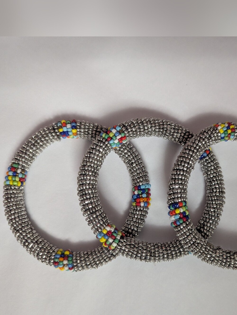 Maasai Beaded 3-Bangle Set - Picture 2 of 3